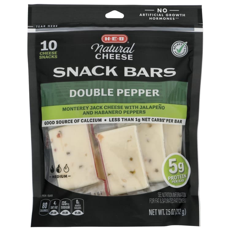 H-E-B Double Pepper Monterey Jack Cheese Snack Bars