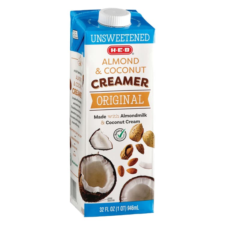 H-E-B Unsweetened Almond Milk & Coconut Cream Liquid Coffee Creamer - Original