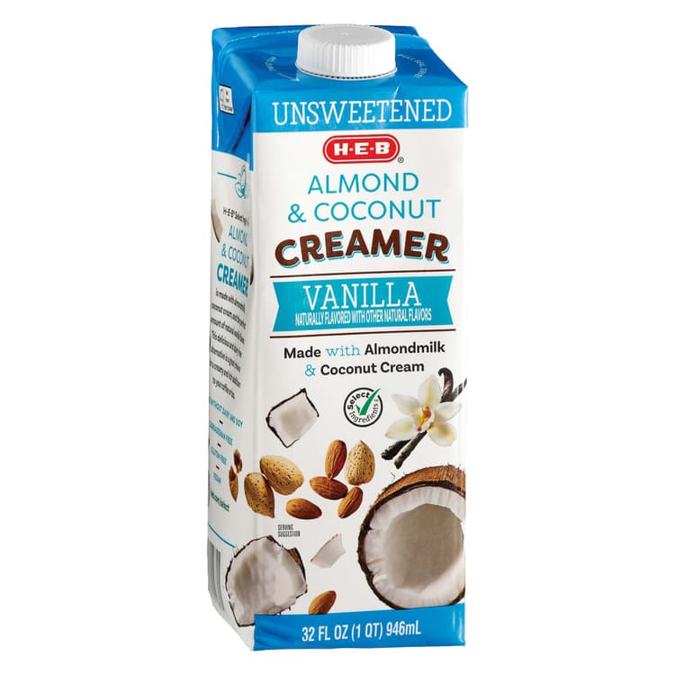 H-E-B Unsweetened Almond Milk & Coconut Cream Liquid Coffee Creamer - Vanilla
