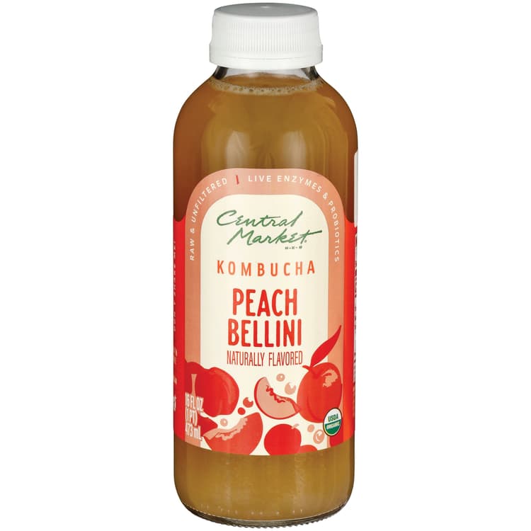 Central Market Organic Kombucha - Peach Bellini