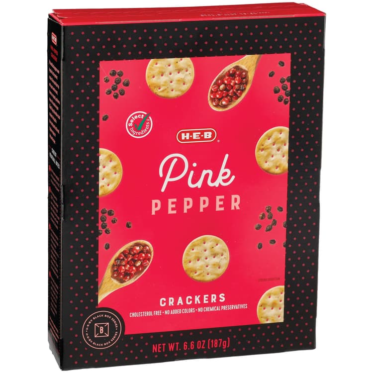 H-E-B Pink Pepper Bite Size Crackers