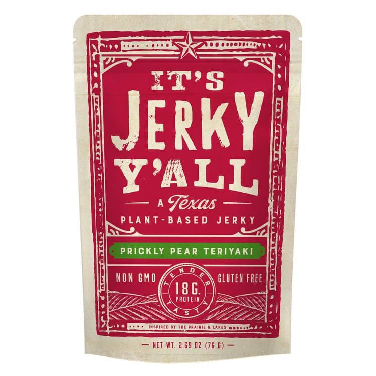 It'S Jerky Y'All Prickly Pear Teriyaki Plant-Based Jerky