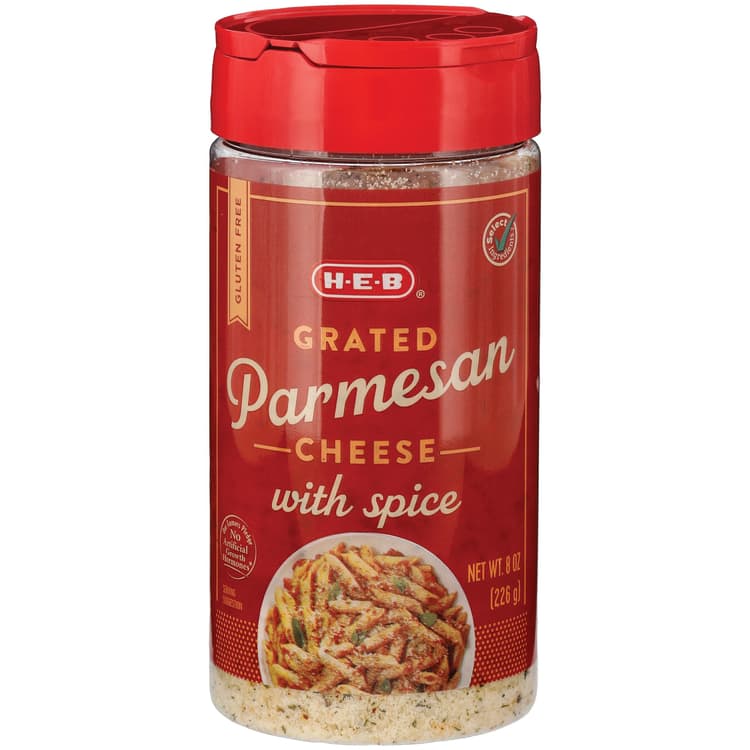 H-E-B Grated Parmesan Cheese With Spice