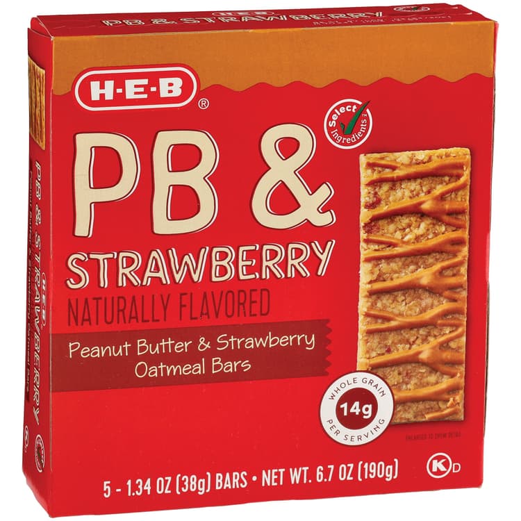 H-E-B Peanut Butter & Strawberry Oatmeal Snack Bars