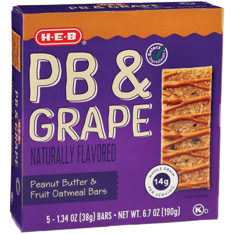 H-E-B Peanut Butter & Grape Jelly Oatmeal Bars