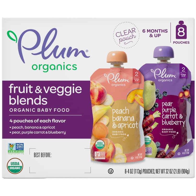 Plum Organics Fruit & Veggie Blends Pouches - Variety