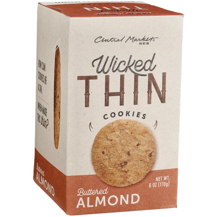 Central Market Wicked Thin Cookies - Buttered Almond