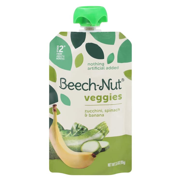 Beech-Nut Veggies Stage 2 Zucchini Spinach & Banana Baby Food