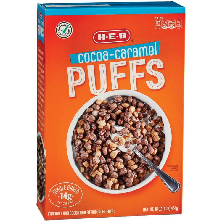 H-E-B Cocoa Caramel Puffs