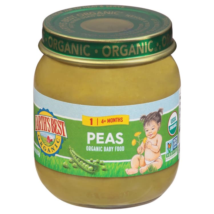Earth'S Best Organic Stage 1 Baby Food - Peas