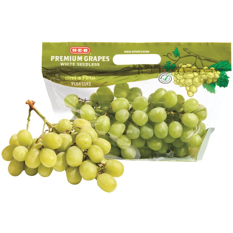 H-E-B Premium Fresh White Seedless Grapes