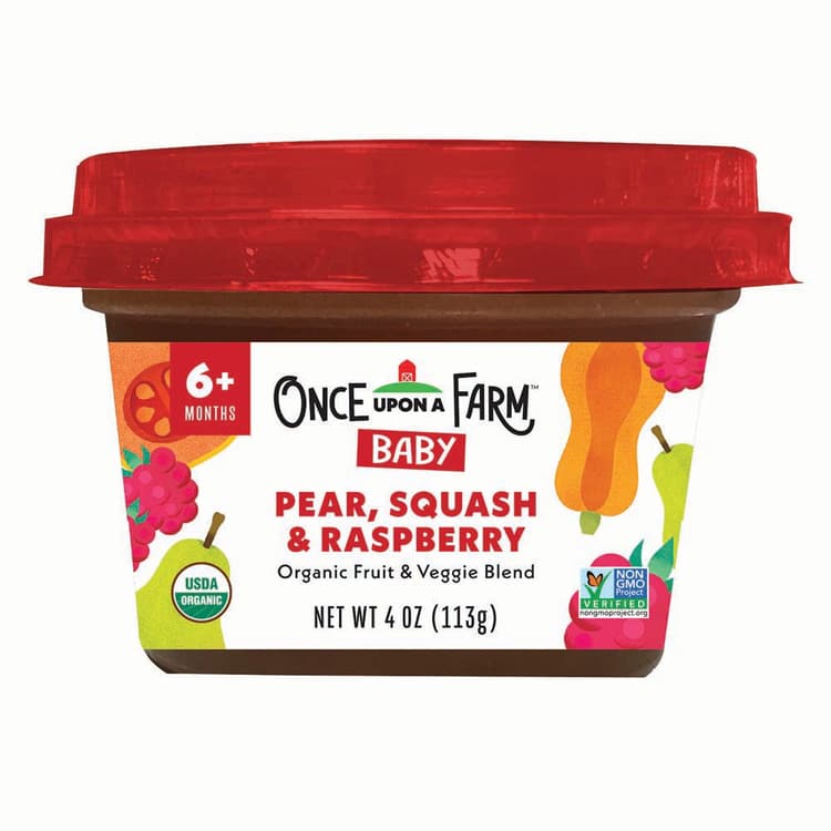 Once Upon A Farm Stage 2 Organic Baby Food Pear Squash & Rasberry 7+