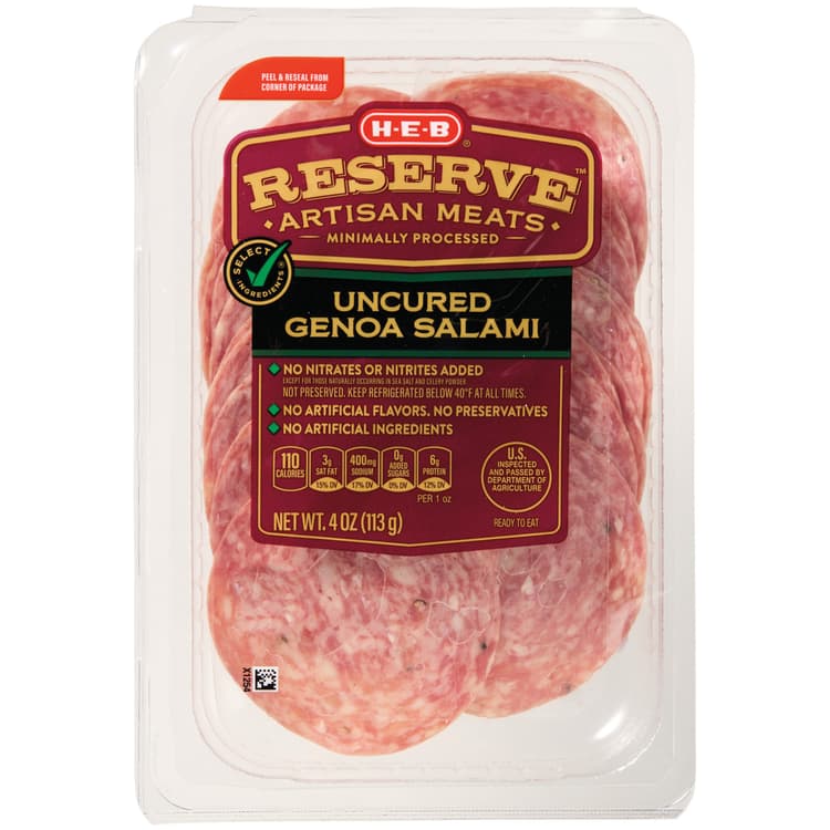 H-E-B Reserve Uncured Genoa Salami
