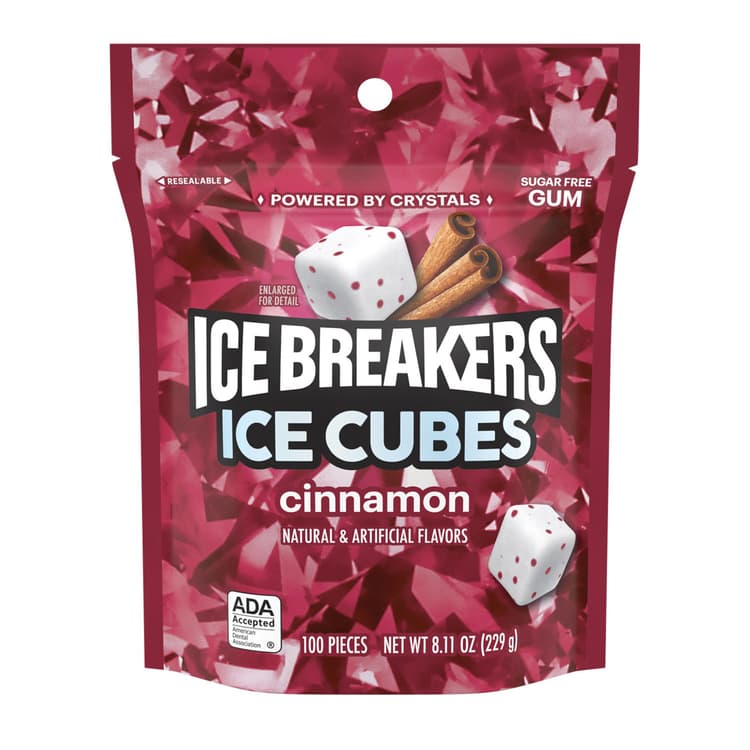 Ice Breakers Ice Cubes Cinnamon Sugar Free Gum Pouch