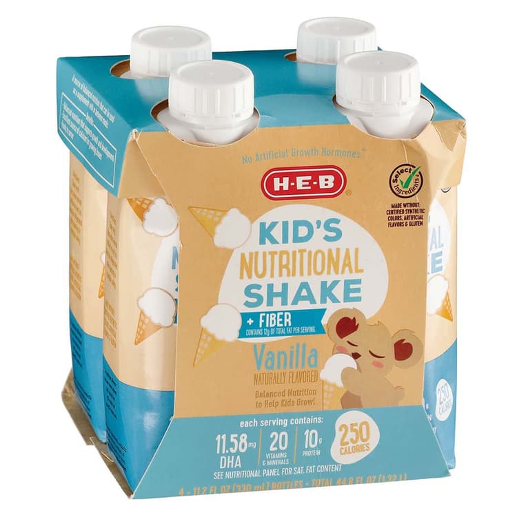 H-E-B Kid'S Nutritional Shake + Fiber - Vanilla