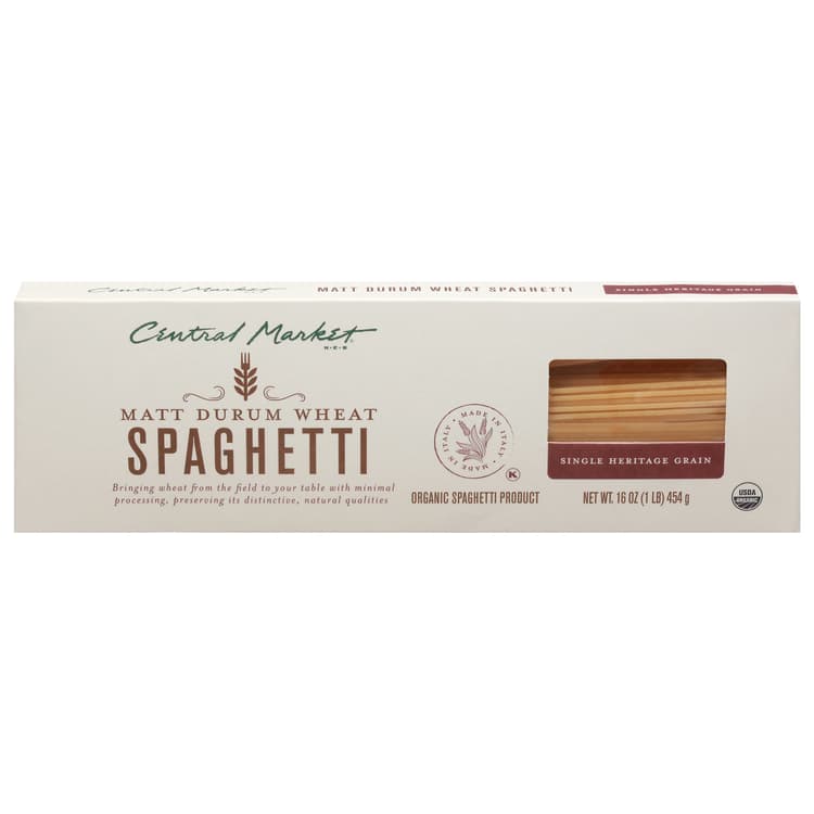 Central Market Organic Single Heritage Grain Matt Durum Wheat Spaghetti Pasta