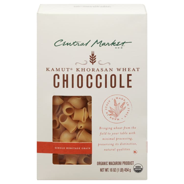 Central Market Organic Single Heritage Grain Kamut Khorasan Wheat Chiocciole Pasta