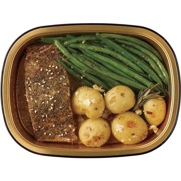 Meal Simple By H-E-B Salmon With Lemon Feta Potatoes & Green Beans