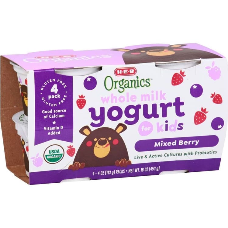 H-E-B Organics Whole Milk Mixed Berry Yogurt