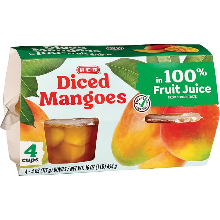 H-E-B Diced Mangoes In 100% Juice