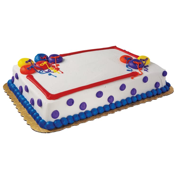 H-E-B Bakery Party Balloons Buttercream White Cake