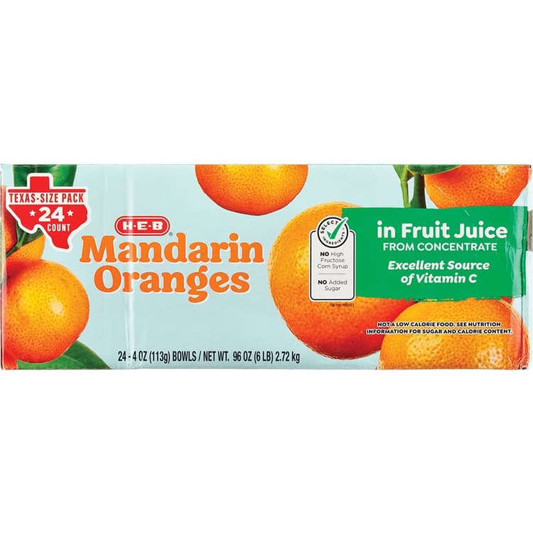 H-E-B Mandarin Orange Cups, Value