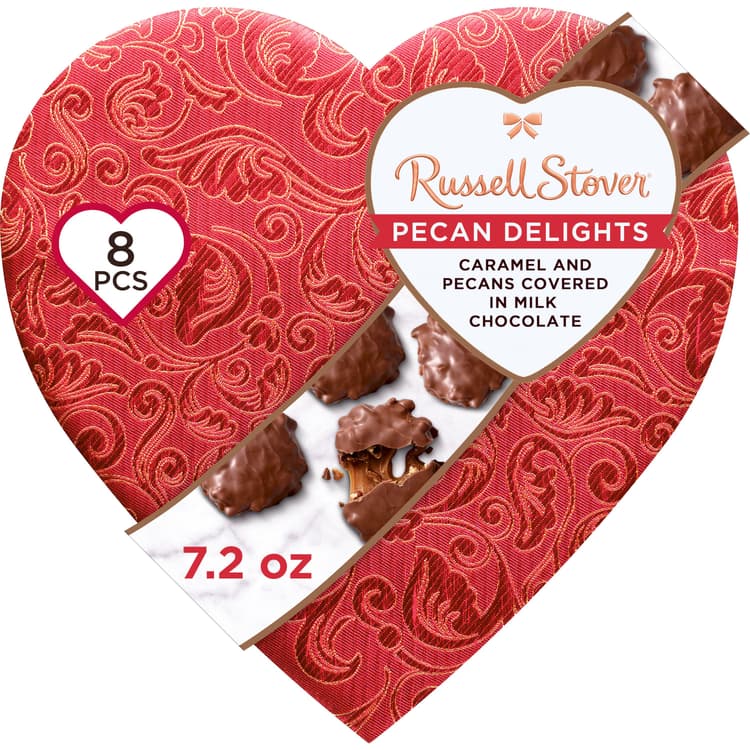 Russell Stover Pecan Delights Valentine'S Satin Heart Gift