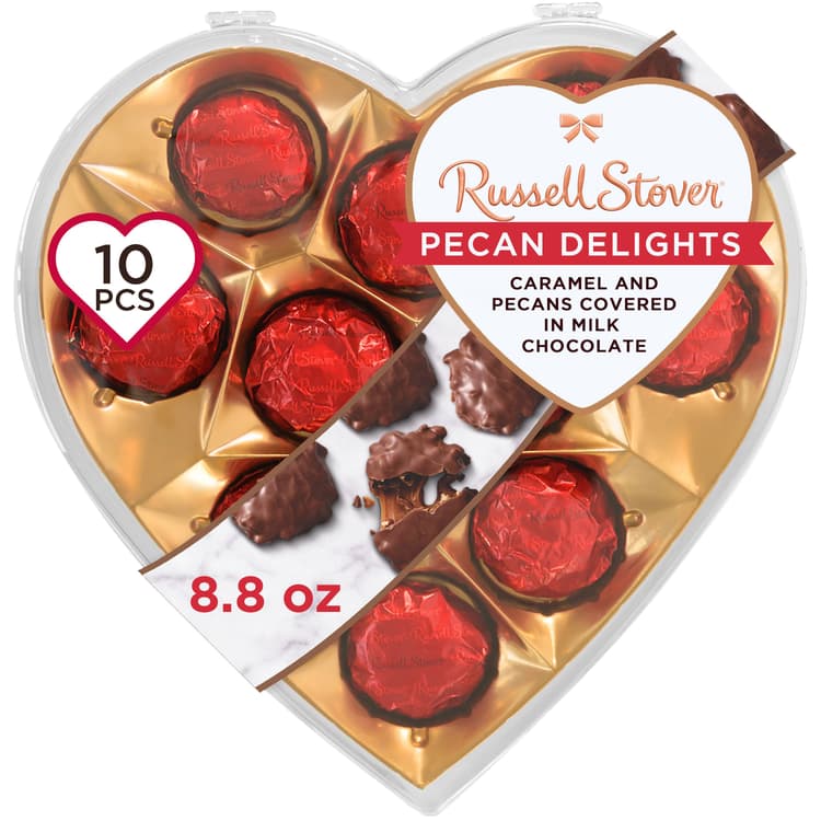 Russell Stover Pecan Delights Valentine'S Clear Heart Gift