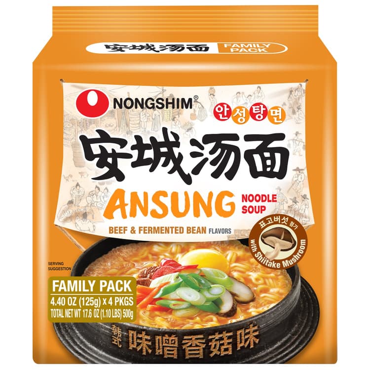 Nongshim Beef & Fermented Bean Ansung Noodle Soup Family
