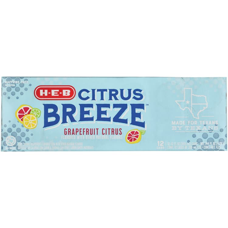 H-E-B Citrus Breeze Zero Calorie Grapefruit Soda