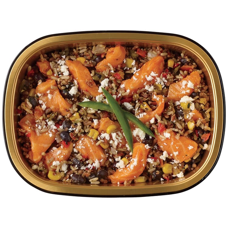 Meal Simple By H-E-B Taco-Seasoned Salmon With Fire-Roasted Vegetables & Grain Blend