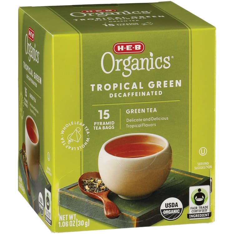 H-E-B Organics Tropical Green Decaf Pyramid
