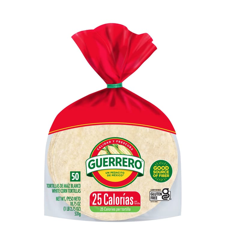 Guerrero Tortillas, White Corn, 25 Calories