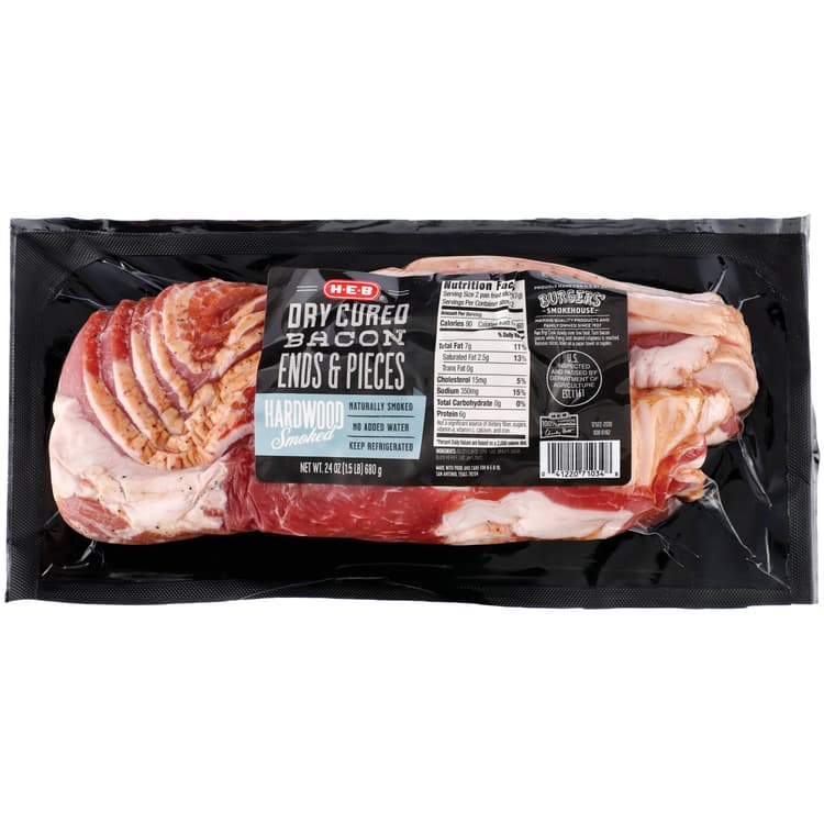 H-E-B Hardwood Smoked Dry Cured Bacon Ends &