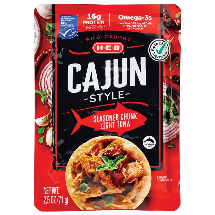 H-E-B Cajun Style Seasoned Chunk Light Tuna