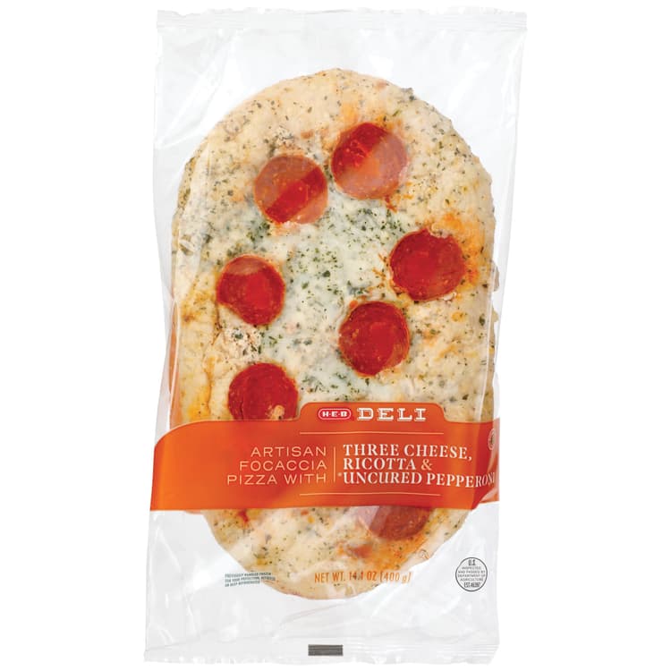 H-E-B Pepperoni & Ricotta Focaccia Flatbread