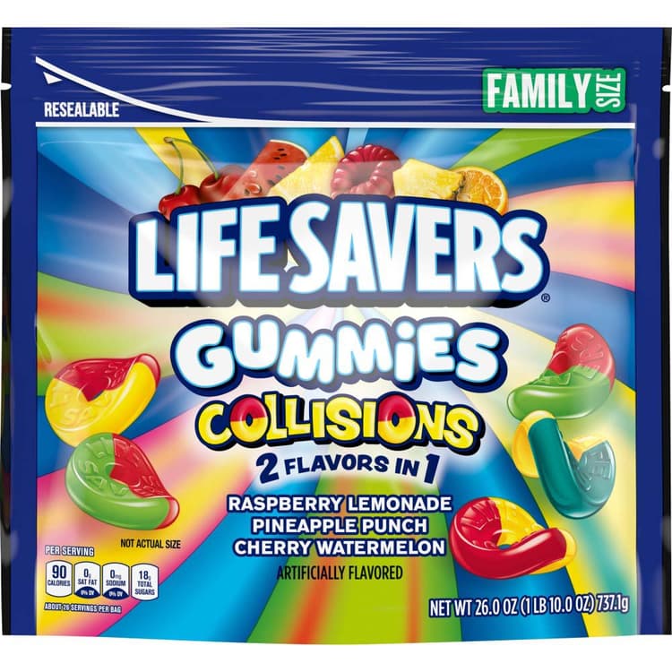 Life Savers Collisions Gummies Candy Family Size Pouch