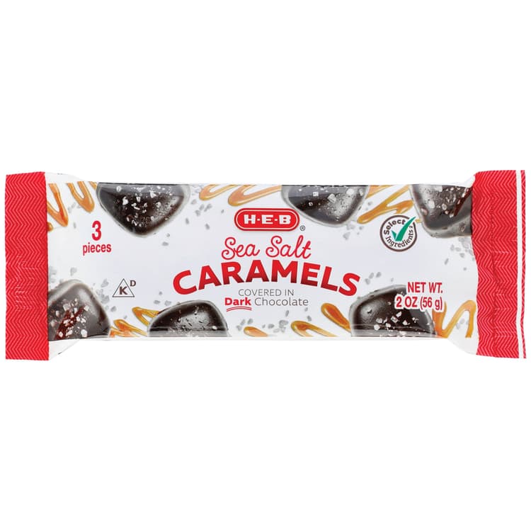 H-E-B Sea Salt Caramels In Dark Chocolate Candy