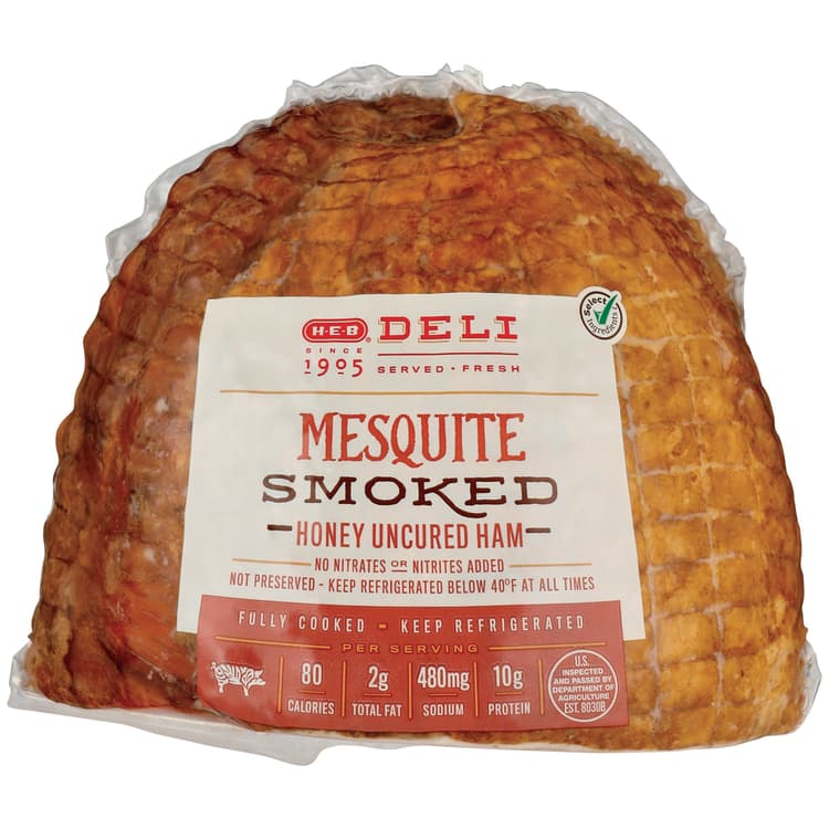 H-E-B Deli Sliced Mesquite Smoked Uncured Honey Ham