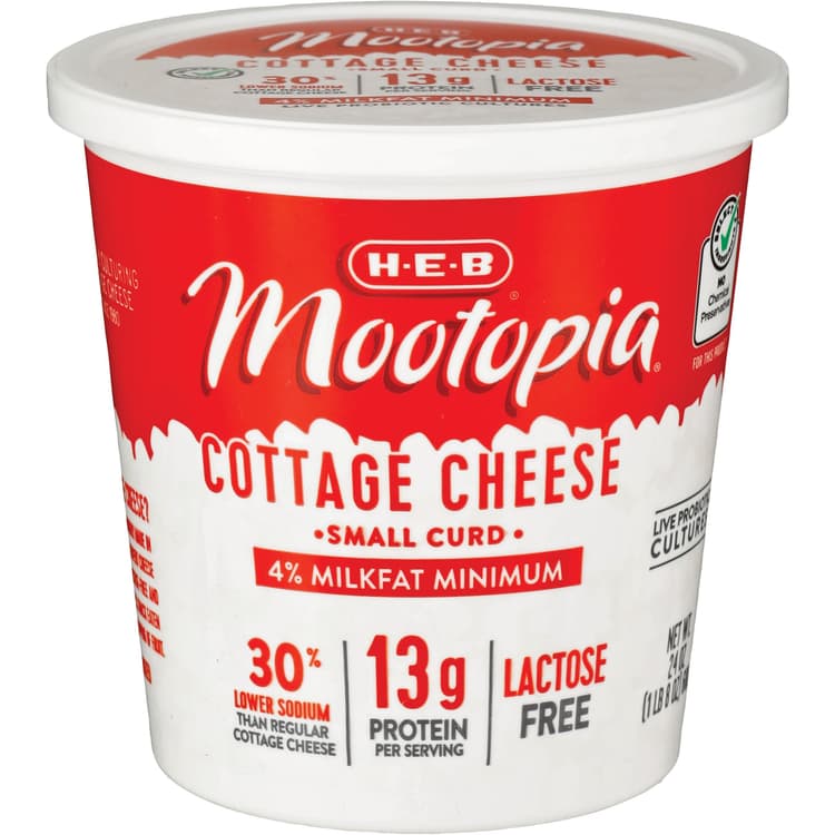 H-E-B Mootopia Lactose-Free Small Curd Cottage Cheese