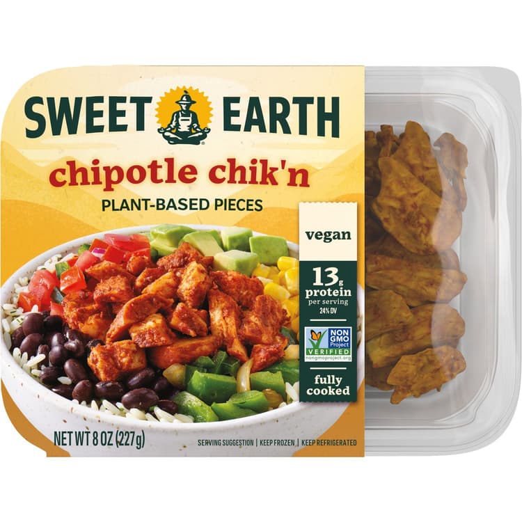 Sweet Earth Enlightened Foods Chipotle Chik'N Marinated Plant-Based Shreds