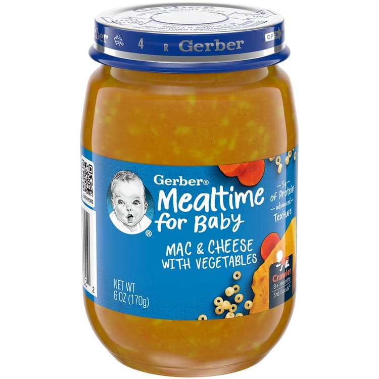 Gerber 3Rd Foods Mac & Cheese With Vegetables Mealtime Jar For Baby