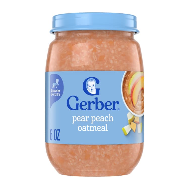 Gerber Natural For Baby Grain & Grow 3Rd Foods - Pear Peach & Oatmeal