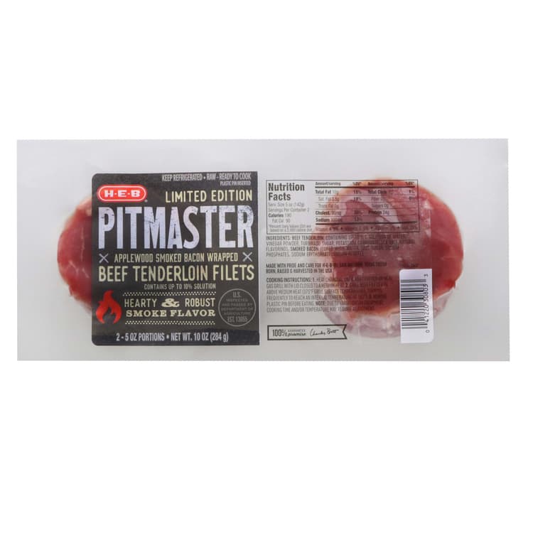 H-E-B Pitmaster Bacon Wrapped Beef Tenderloin Filets