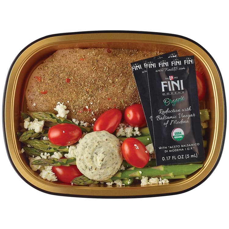 H-E-B Balsamic Glazed Chicken Breast With Pesto Feta Asparagus & Tomatoes