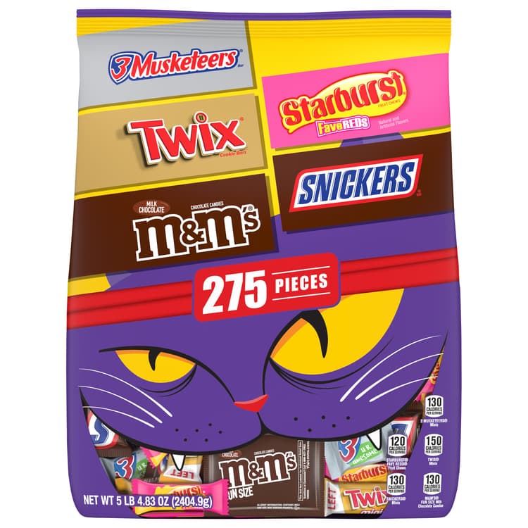 M&M'S Snickers Twix Starburst And 3 Musketeers Bulk Assorted Halloween Candy