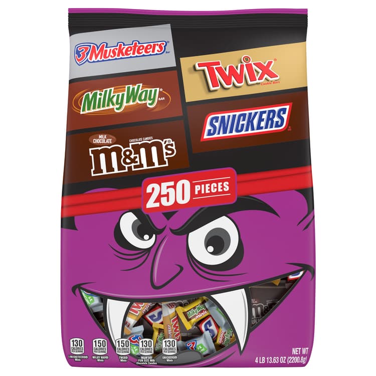 Snickers M&M'S Twix Milky Way And 3 Musketeers Assorted Chocolate Bulk Halloween Candy