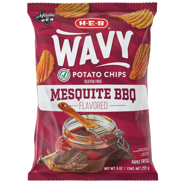 H-E-B Wavy Potato Chips - Mesquite Bbq