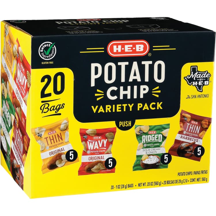 H-E-B Potato Chips Variety Pack Bags