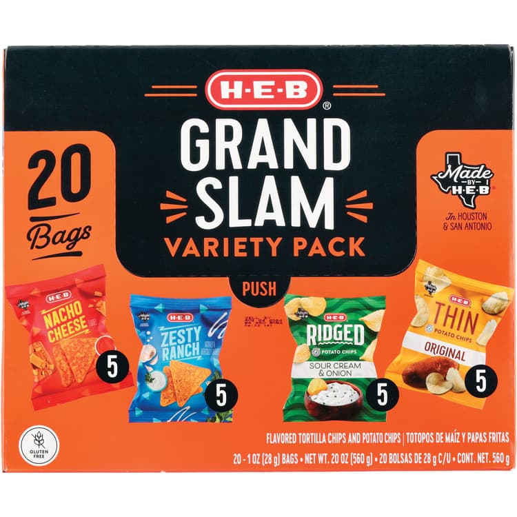 H-E-B Grand Slam Chips Variety Pack Bags